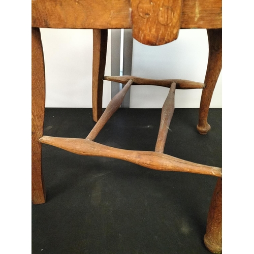 12 - Oak Office Chair. 91cm High x 47cm x 58cm. Seat Height 46cm. This Lot is Collection Only.