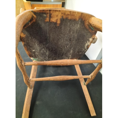 12 - Oak Office Chair. 91cm High x 47cm x 58cm. Seat Height 46cm. This Lot is Collection Only.