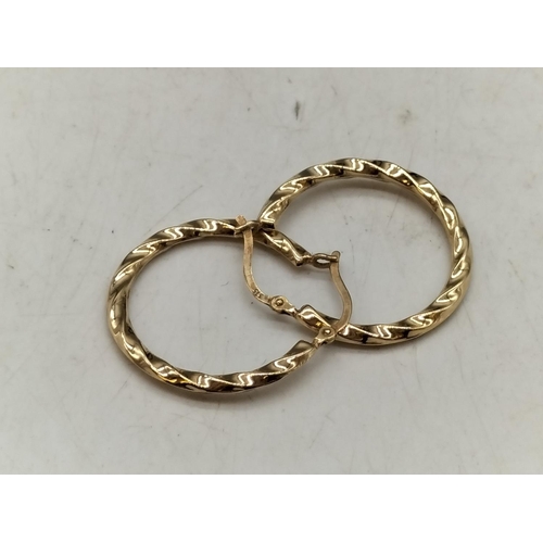 26 - 9ct 375 Hoop Earrings.