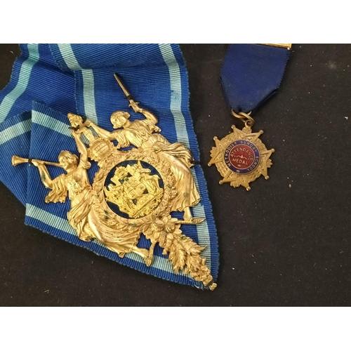 3 - Collection of Police Numbers and Backs, Sunday School Medal plus Masonic Type Ribbon and Badge.