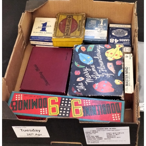 304 - Box of Vintage Games, Cards and Magic Tricks.