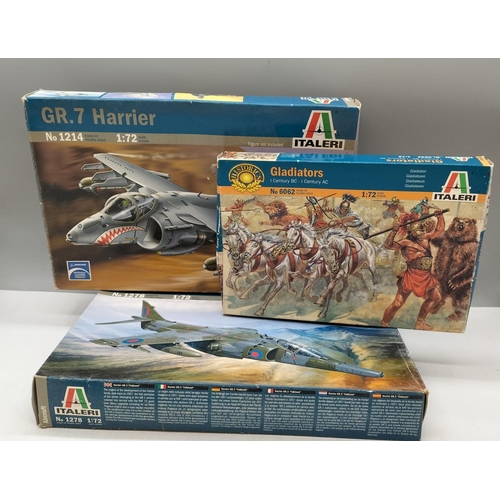 33 - Italeri Harrier GR.3 'Falkland', GR.7 Harrier plus Gladiators Model Kits.