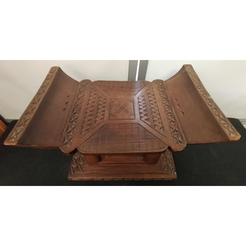 5 - Ashanti Tribal Religious Carved Wooden Stool. Few Nibbles to Wood. 41cm High, 58cm Long, 38cm Wide. ... 