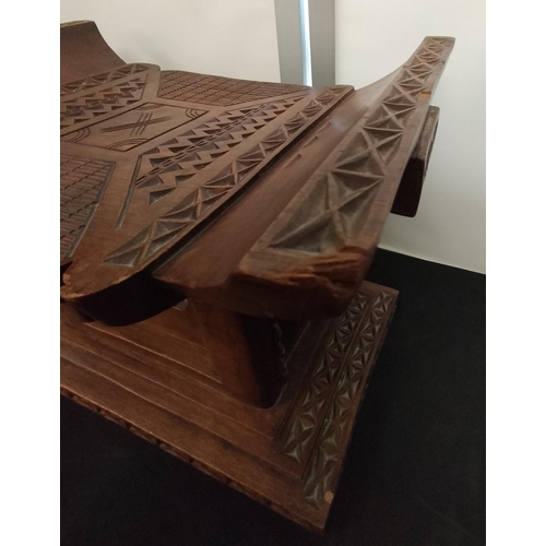 5 - Ashanti Tribal Religious Carved Wooden Stool. Few Nibbles to Wood. 41cm High, 58cm Long, 38cm Wide. ... 