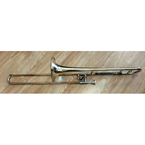 51 - Vintage Brass and Chrome Trombone in Case.