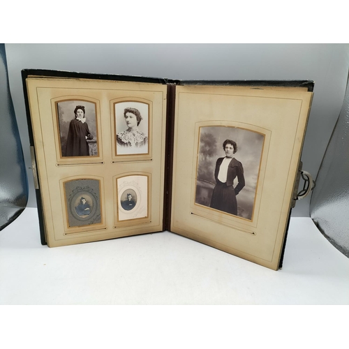 52 - Victorian Family Photo Album with Photographs. 28cm x 22cm.