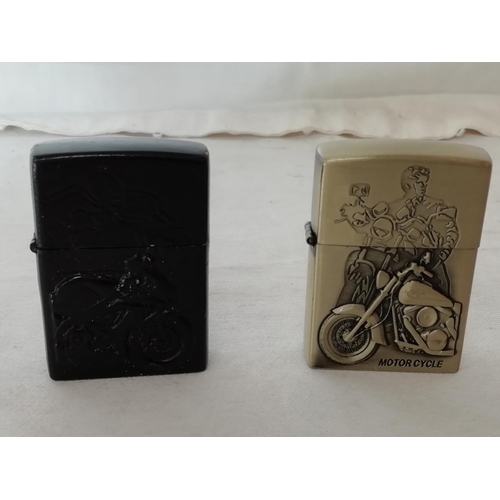 312 - Zippo Style Petrol Lighters with Motorbike Design (2).