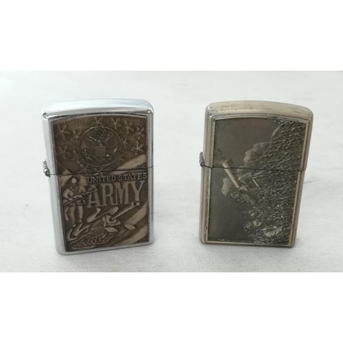 313 - Zippo Style Petrol Lighters with Army Design (2).