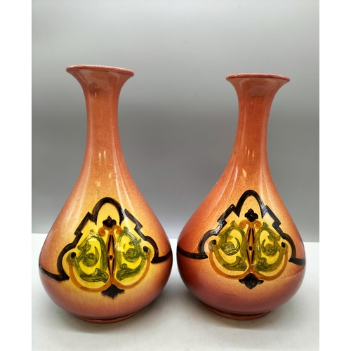 317 - Pair of 29cm Vases signed to Base William Ault. 1887-1923.