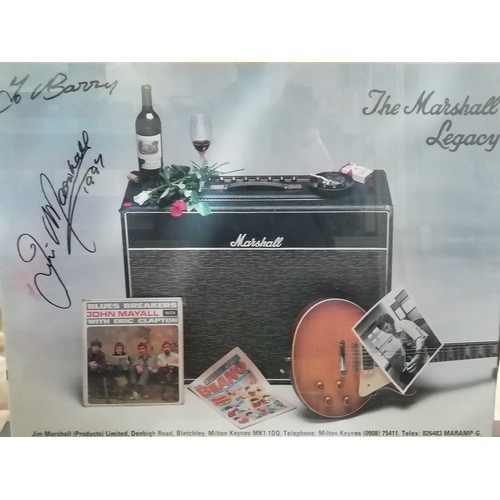 3 - Jim Marshall, Signed and dedicated advertising poster for Marshall Amplifiers. signed and dated by J... 