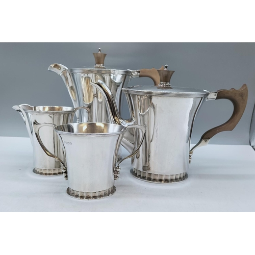111 - Solid Silver Hallmarked 4 Piece Tea Service by Stower & Wagg Ltd, Date 1939. Approx 2 kgs.