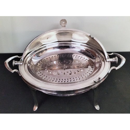 114 - Swivel Top Silver Plated Domed Serving Dish by Atkin Brothers (1853 - 1920) plus Walker & Hall Silve... 