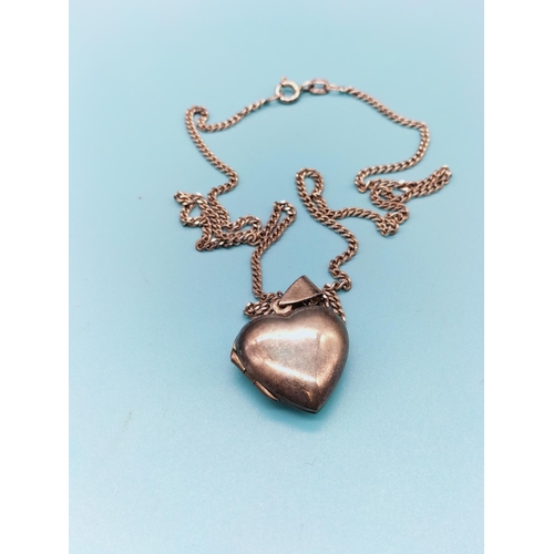 156 - Silver Heart Locket and Chain.