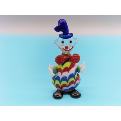 169 - Murano Miniature 8.5cm Glass Clown with Sticker.