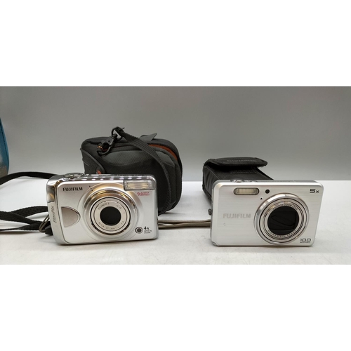 187 - Fujifilm Cameras with Cases (2) - Finepix A920 and Finepix J100.