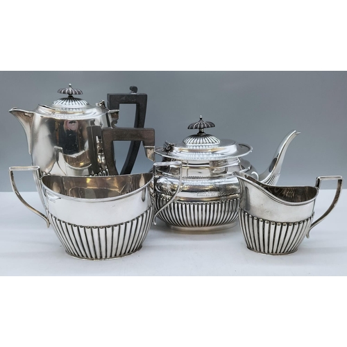 200 - Solid Silver Tea Service with Mixed Assay Offices. Presented to Mr J.H.Riley, C Company 1st Vol Bat,... 