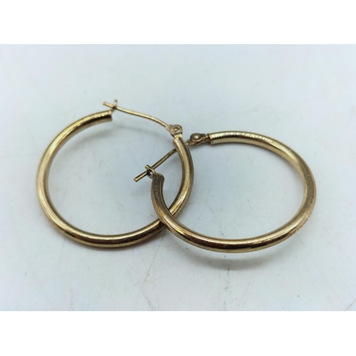 210A - 9ct Gold Hoop Earrings. 1.1 Grams