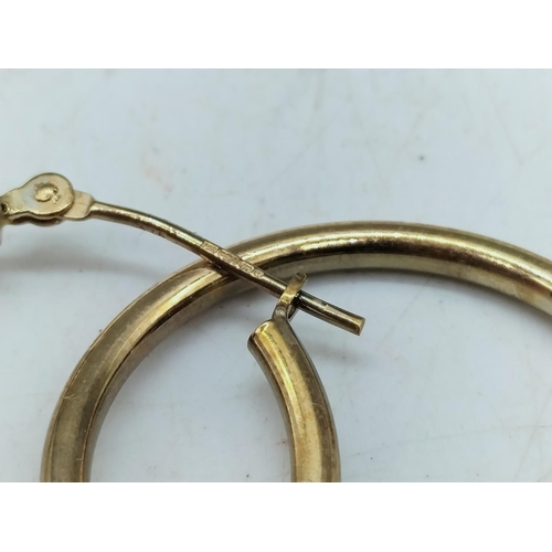 210A - 9ct Gold Hoop Earrings. 1.1 Grams