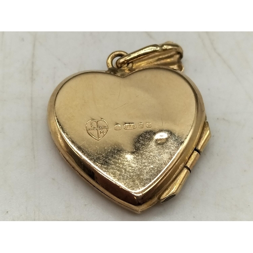 235 - 9ct Gold Heart Shaped Locket. 2.2 Grams.