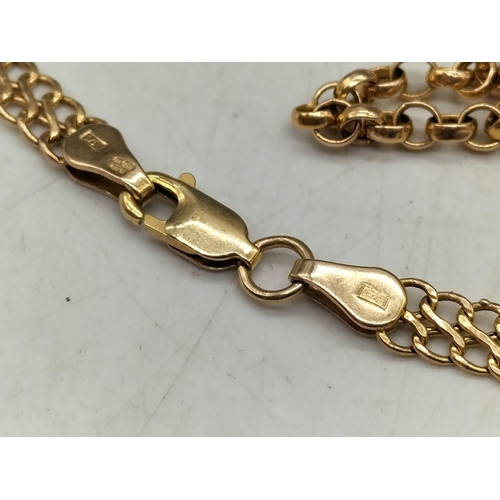 251 - 9ct Gold Items (2) for Scrap or Repair. Chain and Bracelet. 6.2 Grams.