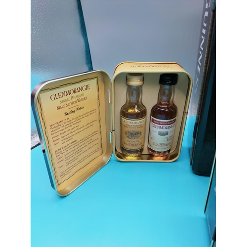 273 - Glenmorangie Malt Whiskey 10 Year Old and Port Wood 2 x 5cl Miniatures in Presentation Tin, Jack Dan... 