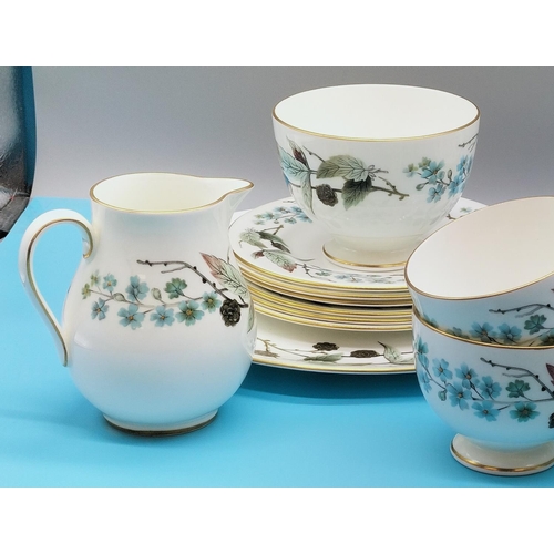 29 - Wedgwood China 21 Piece Part Tea Set in the 'Spring Morning' Pattern.