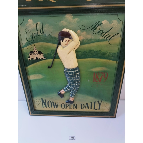 336 - Falcon Golf Club Advertising Board. 57cm x 86cm.