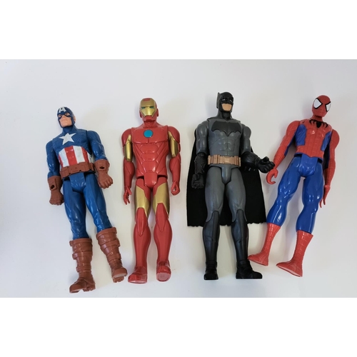 347 - Toy Figures (4) - Spider Man, Batman, Ironman and Captain America.