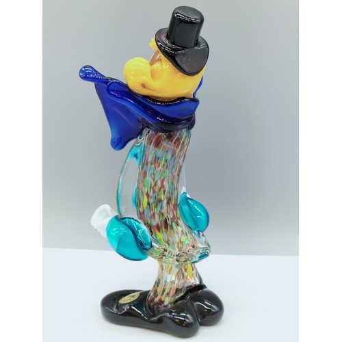 35 - Murano Glass Clown. 20cm Tall.