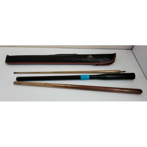 357 - Vintage Lindop Pool Cue in Case.