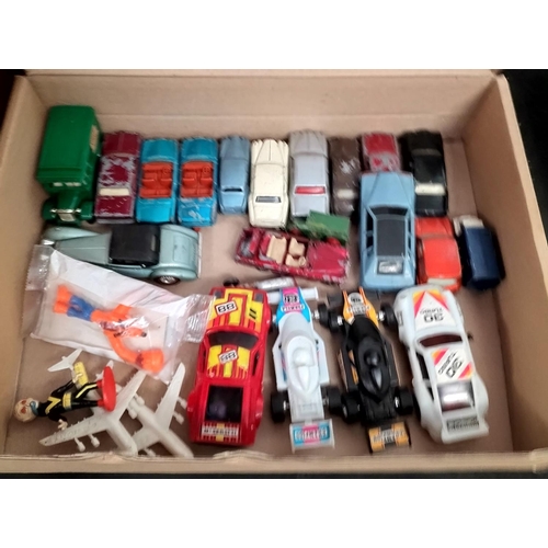 371 - Box of Playworn Cars and Figures.(25)