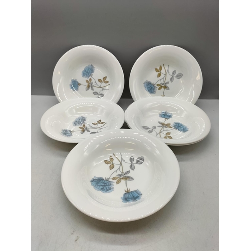 382 - Wedgwood China 20cm Bowls (6) in the 'Ice Rose' Pattern.