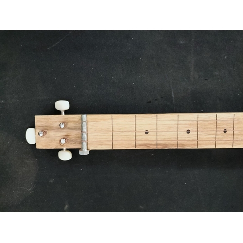 446 - Blues Electric Cigar Box Guitar No5. 67cm x 21cm.