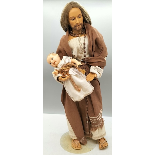 461 - Ashton Drake 50cm Porcelain Figure 'Jesus, Footprints in the Sand' with Certificate A0587.