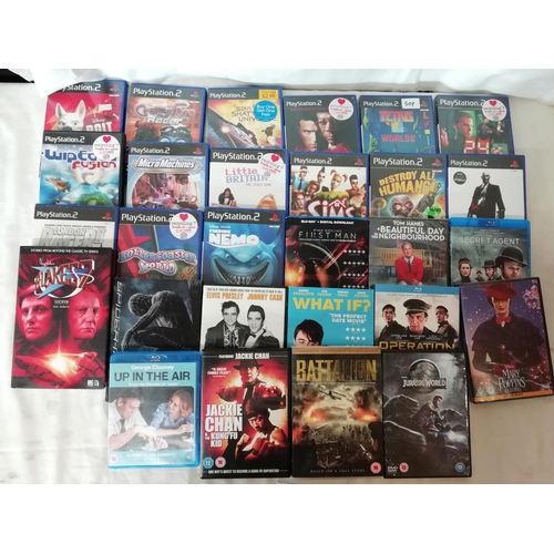 618 - Playstation 2 Games (15) DVDs and Blu Ray (12) plus Blakes 7 Book. (14 Playstation 2 Games have Manu... 