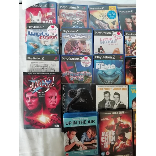 618 - Playstation 2 Games (15) DVDs and Blu Ray (12) plus Blakes 7 Book. (14 Playstation 2 Games have Manu... 