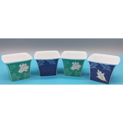 724 - Wedgwood 'Time for Wedgwood' Square Candle Holders (4) - 2 x Blue, 2 x Green.