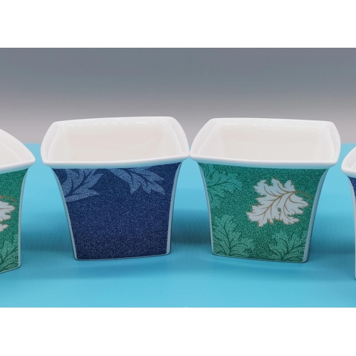 724 - Wedgwood 'Time for Wedgwood' Square Candle Holders (4) - 2 x Blue, 2 x Green.