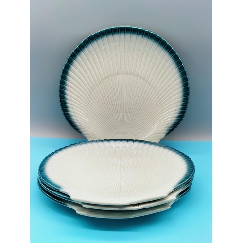 74 - Wedgwood Shell Design 27cm Plates (4) in the 'Blue Pacific' Pattern.