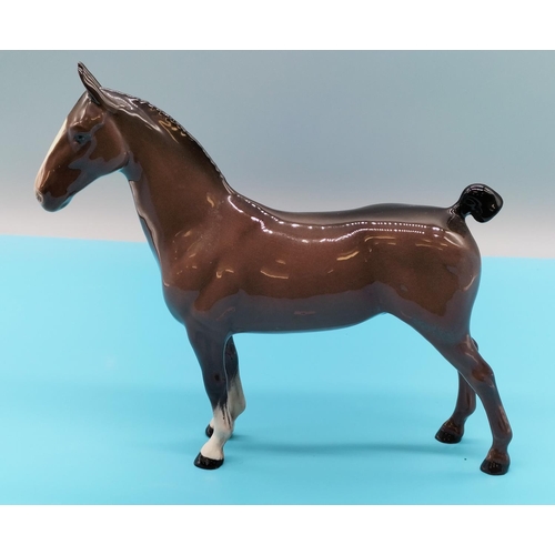 86 - Beswick Brown Gloss Hackney Horse. 21cm x 20cm.