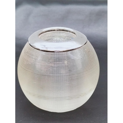 96 - 3 x Silver Hallmarked Topped Items - 15cm Vase , Match Striker and Jar