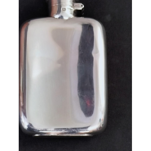 99 - Silver Hallmarked Hip Flask by Frederick C Asman & Co, Date 1910. 11cm Overall Length, 6cm Wide.