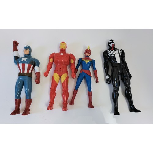 353 - Toy Figures (4) - Ironman, Captain Marvel, Venom and Captain America.