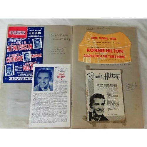 8 - A collection of ephemera relating to 1950's-60's pop star Ronny Hilton to include personal letters a... 