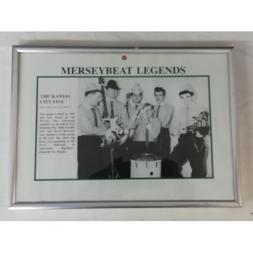 27 - Merseybeat Legands 4 more framed prints of early rock n roll /beat bands of Liverpool includes Ian &... 