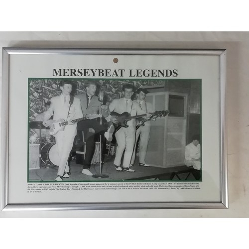 27 - Merseybeat Legands 4 more framed prints of early rock n roll /beat bands of Liverpool includes Ian &... 