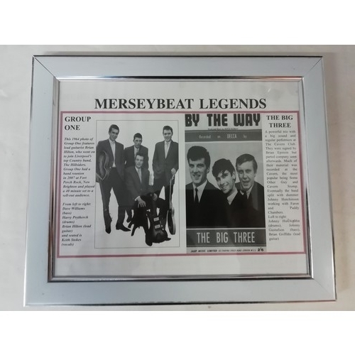 28 - Merseybeat Legends 4 Framed prints of early bands from the Liverpool Beat/Rock N Roll scene includes... 