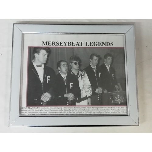 28 - Merseybeat Legends 4 Framed prints of early bands from the Liverpool Beat/Rock N Roll scene includes... 