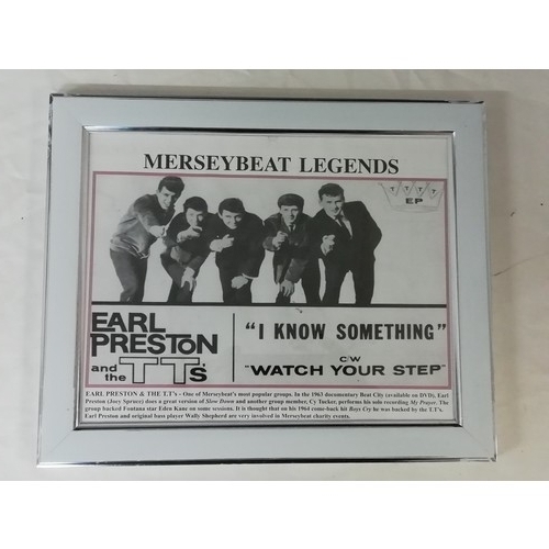 28 - Merseybeat Legends 4 Framed prints of early bands from the Liverpool Beat/Rock N Roll scene includes... 