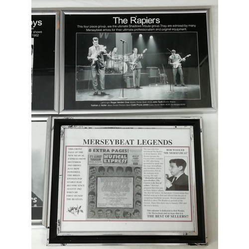 29 - Rock n Roll / Beat another nice collection of framed prints Merseybeat bands including Johnny Vance ... 